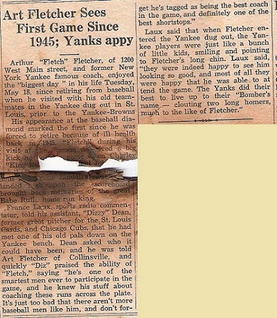 Arthur Fletcher, Collinsville Illinois, sees first Game since 1945