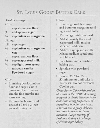 Original Gooey Butter Cake Recipe, Downtown Collinsville Illinois